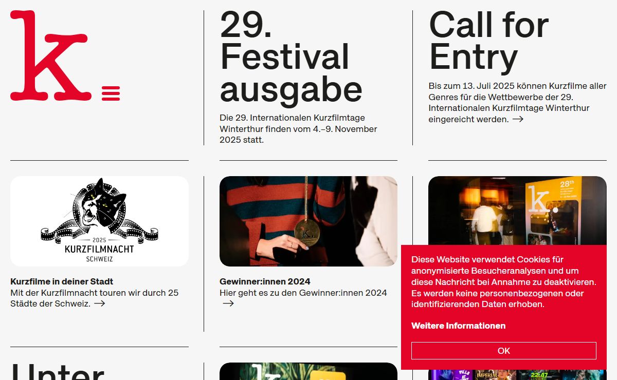 Internationale Kurzfilmtage Winterthur | Willkommen