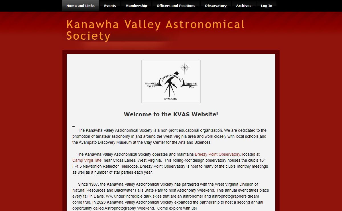 Kanawha Valley Astronomical Society - Home and Links