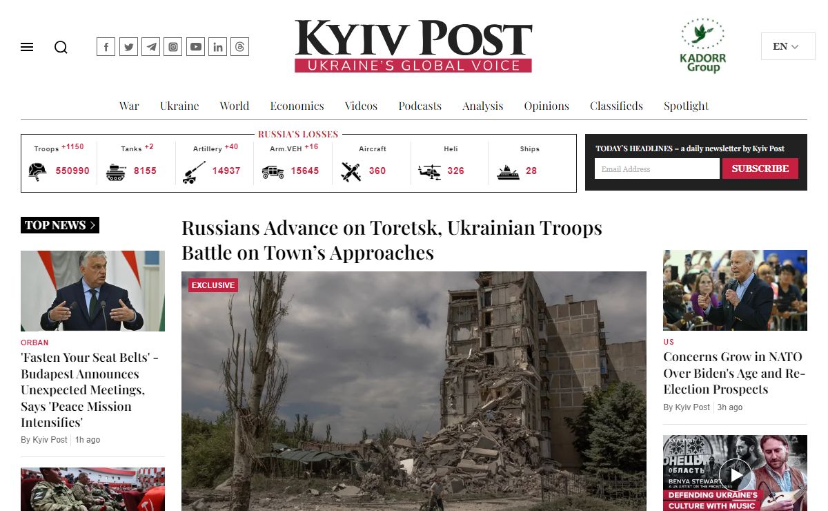 Get the Latest Ukraine News Today - KyivPost