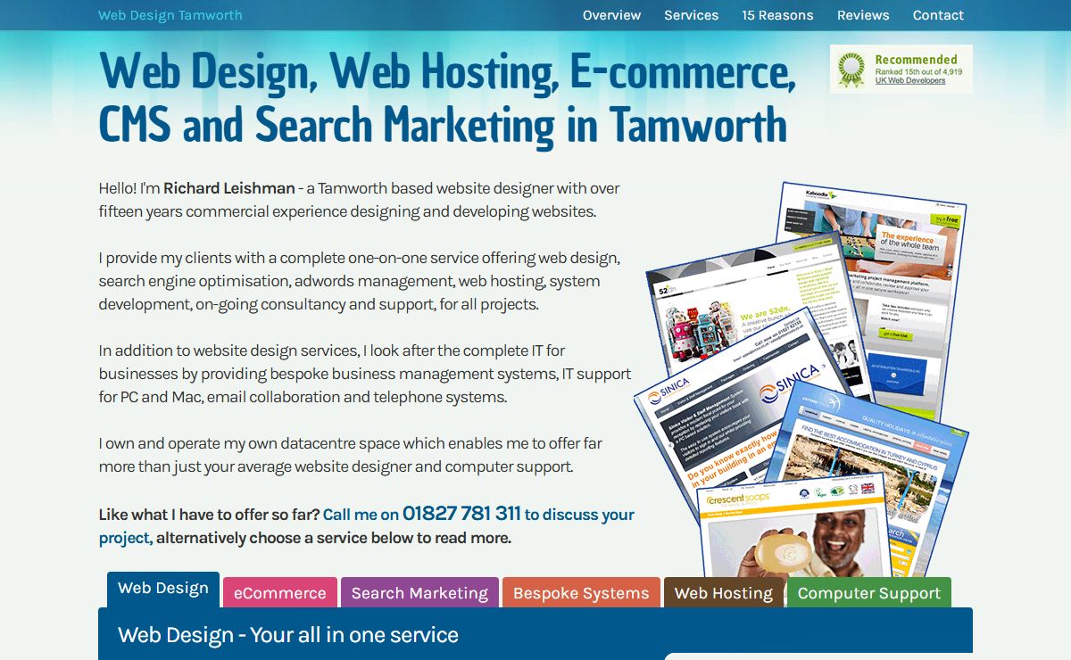 Tamworth Web Design with FREE Website Hosting