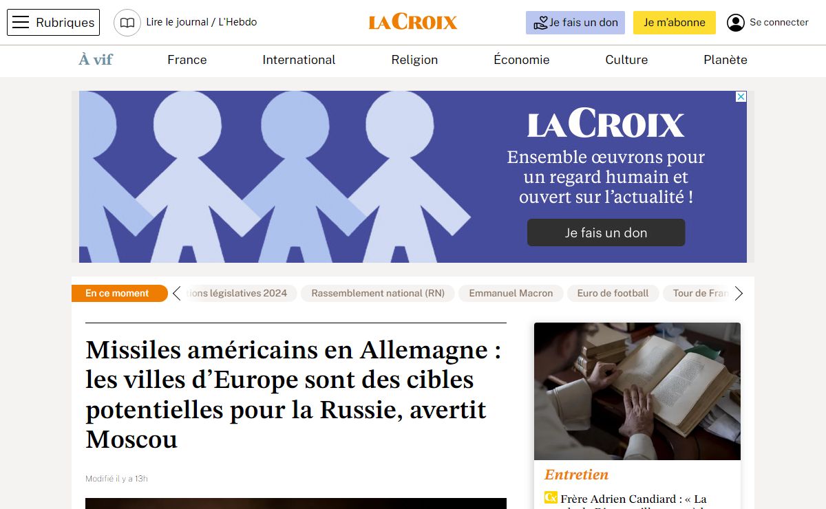 La Croix - Actualité en direct, informations France, Monde, Economie...