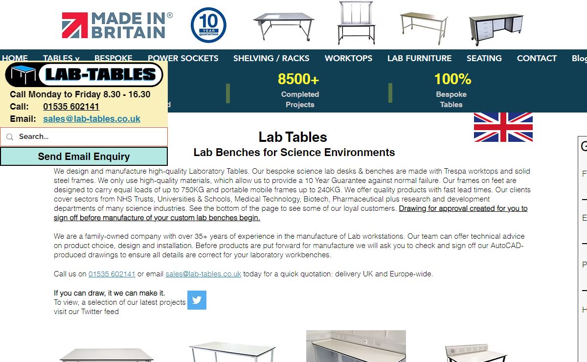 Lab Tables | Lab Bench | UK Manufacturer & Supplier