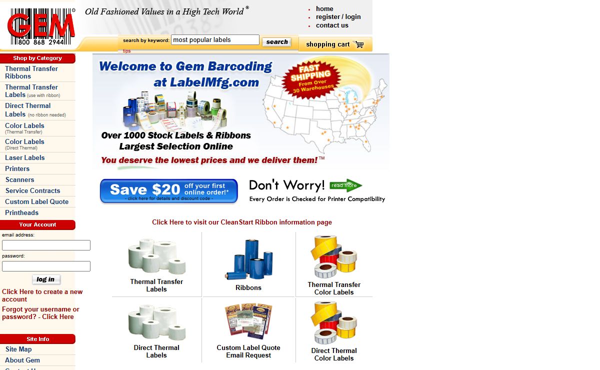 LabelMfg.com - Stock Labels & Ribbons, Custom Labels, Color Labels, RFID Labels. Supplies for Zebra, Datamax, Sato, Intermec