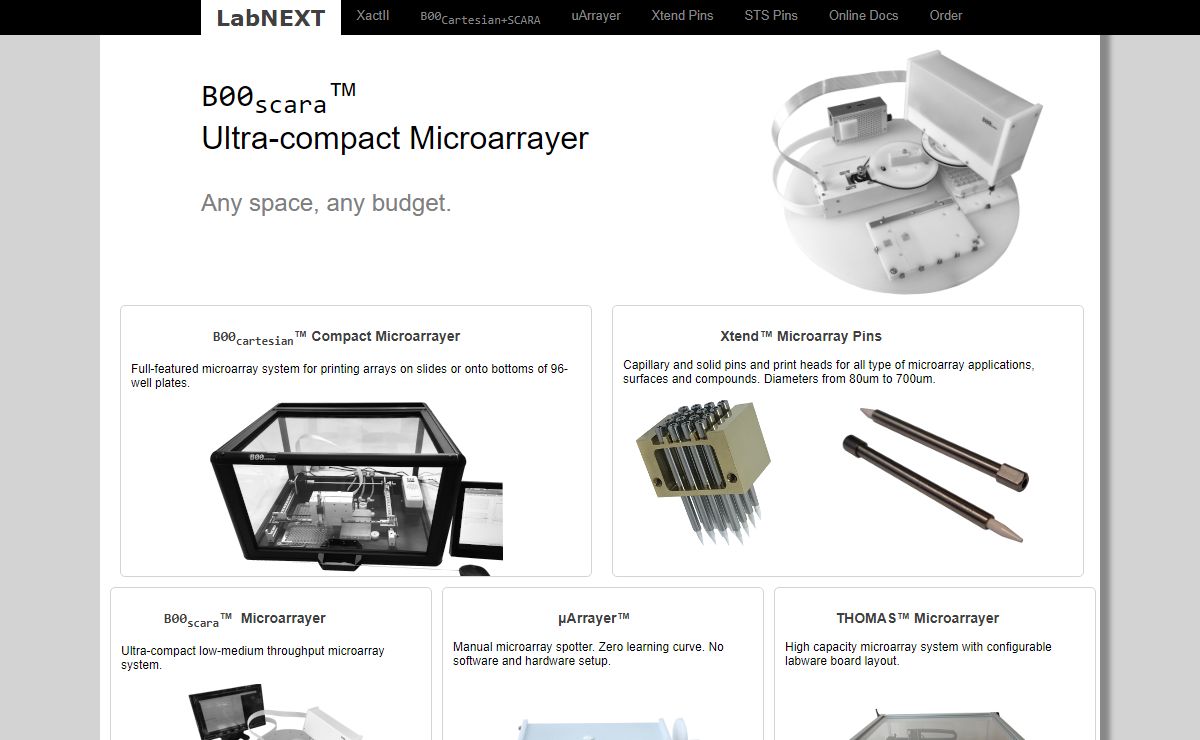 LabNEXT | Microarrayer, Microarray Pins and Technology