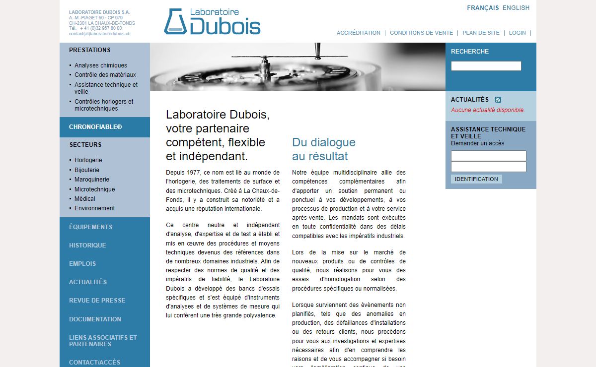 Accueil - Laboratoire Dubois