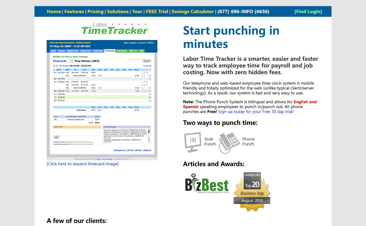 Web Time Clock | Labor Time Management | Employee Time Attendance