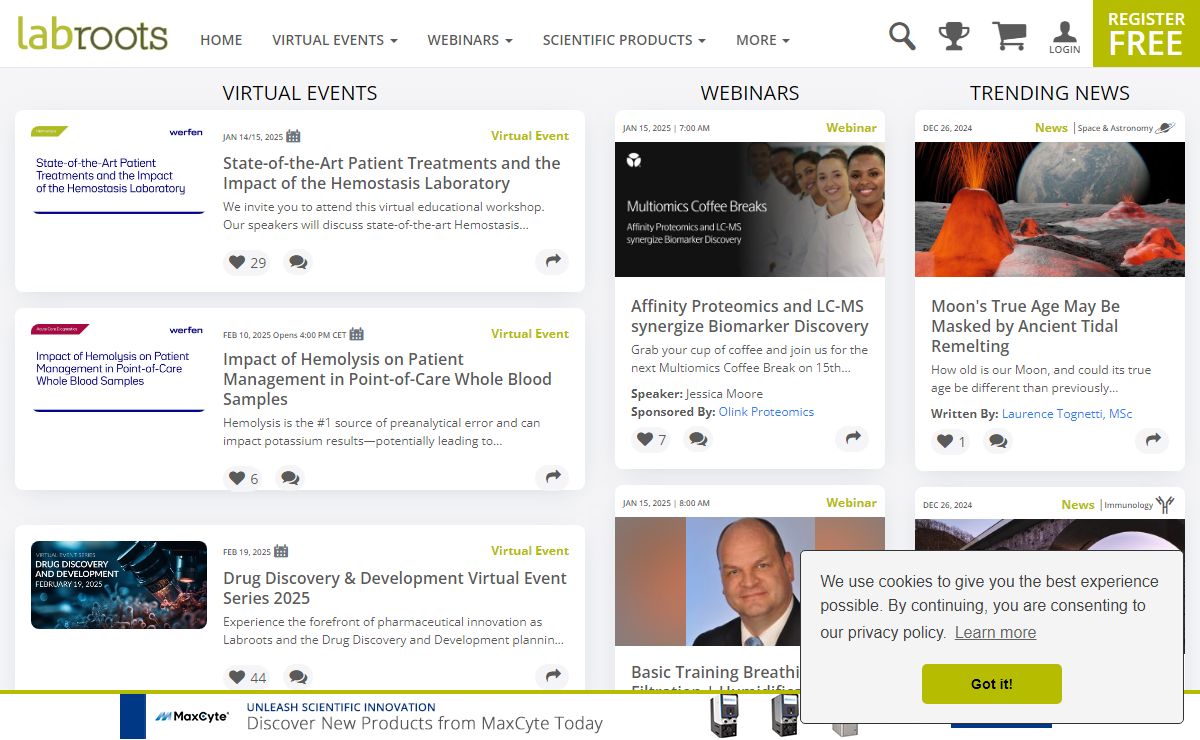 Labroots Trending Science News, Webinars & Virtual Events