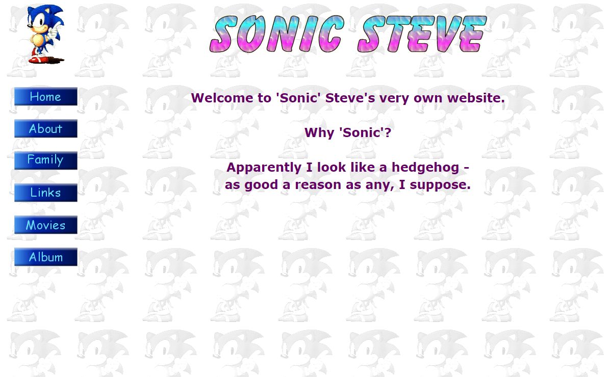 Sonic Steve's Personal Website