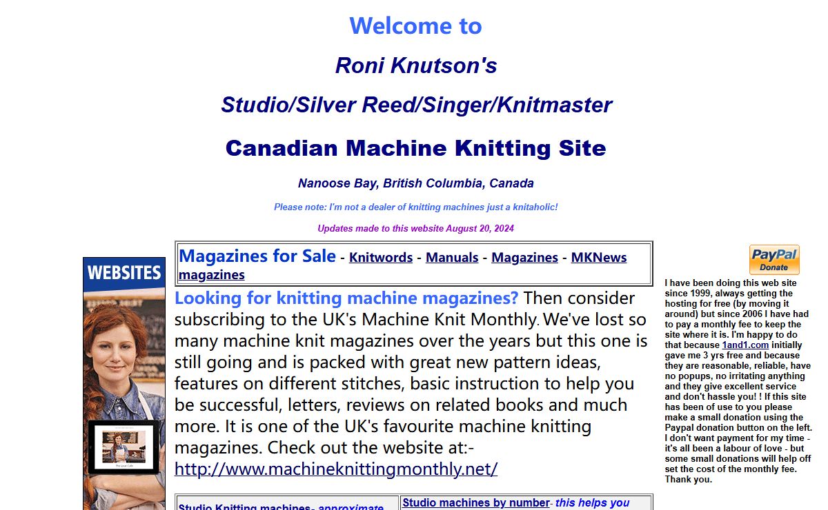 Roni Knutson's Machine Knitting Page