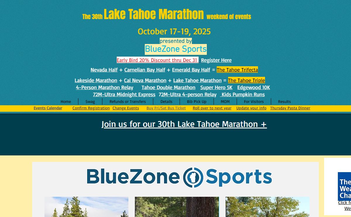 Lake Tahoe Marathon | Run Lake Tahoe California & Nevada