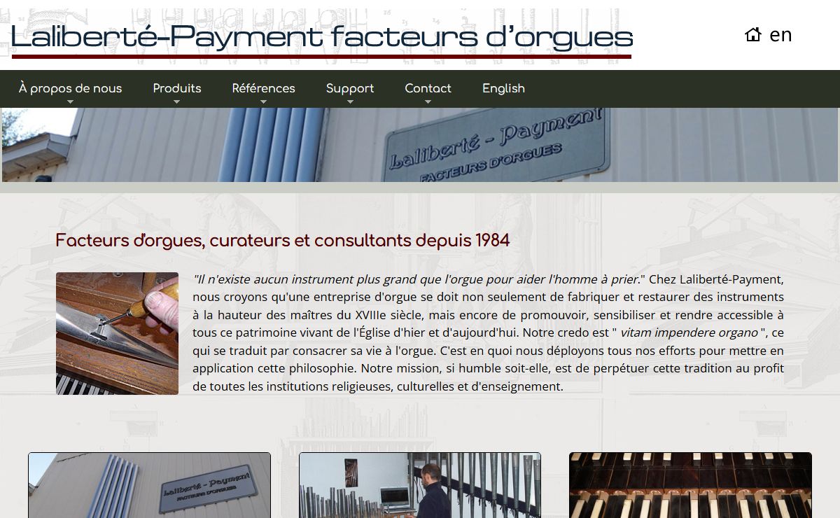 Laliberté-Payment facteurs d'orgues ltée - Accueil