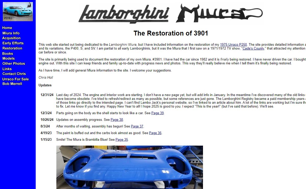 Lamborghini Miura Restoration Information