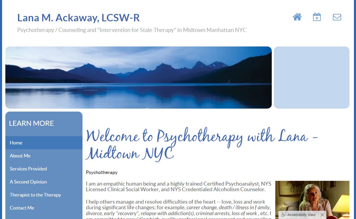 Lana Ackaway LCSW-R, Individual Psychotherapy & Counseling Midtown NYC