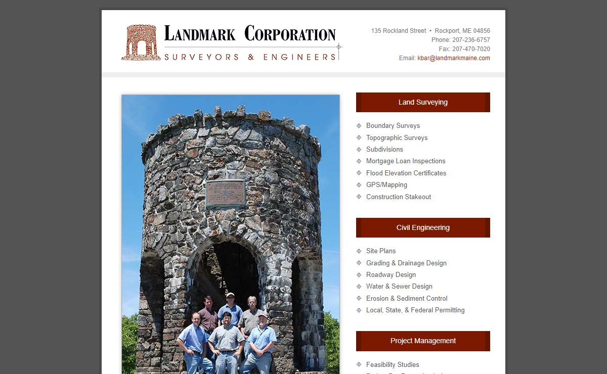 Landmark Corporation, Surveyors & Engineers in Camden and Rockport Maine | Home Page