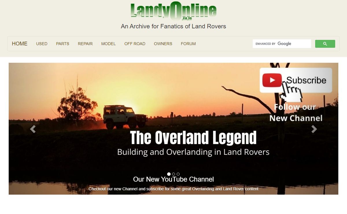 Fanatics of Land Rovers in Africa - The Overland Legend<img src="images/Overlandlegend_lol.jpg" width="1200" height="480" alt="" border="0">