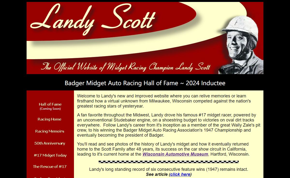 The Official Website of Midget Racing Champion Landy Scott