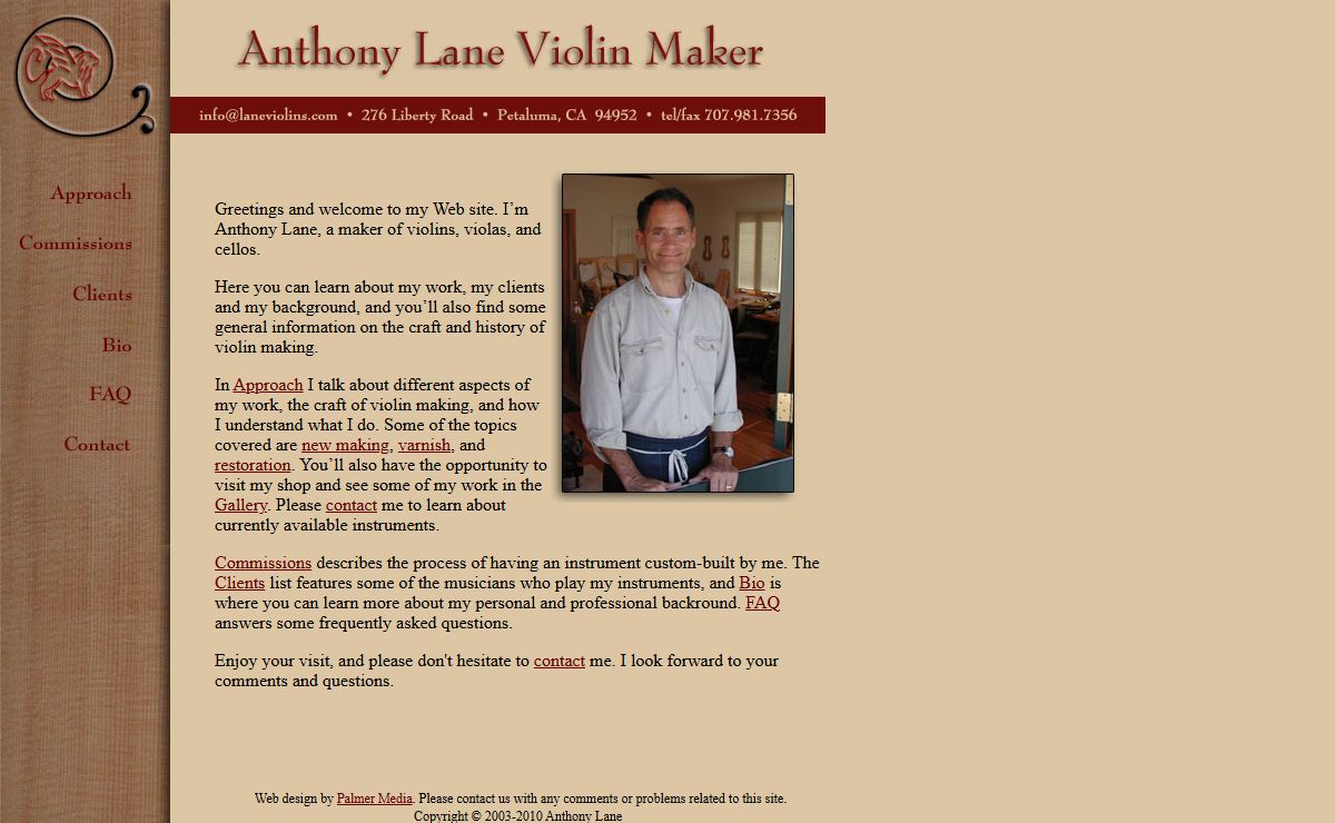 Anthony Lane Violin Maker - Fine Violins, Violas & Cellos