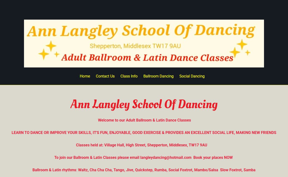 Adult Ballroom and Latin Dance Classes In Shepperton, Middlesex
