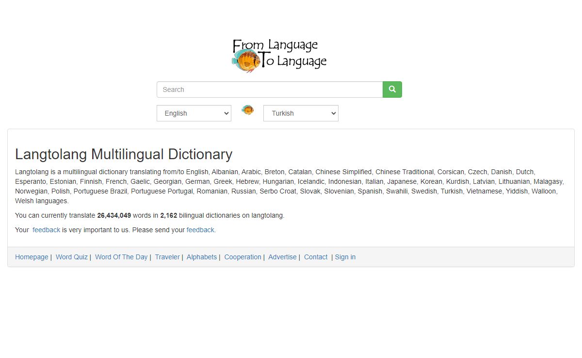 Langtolang Multilingual Dictionary