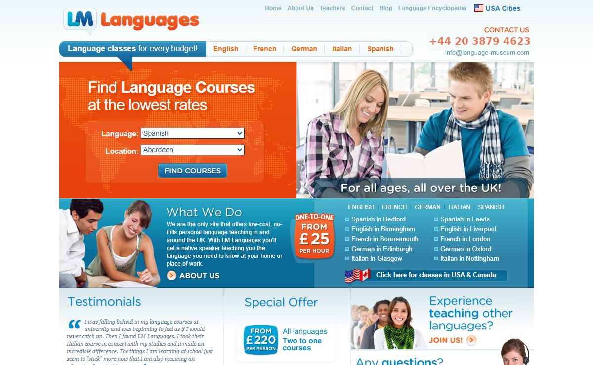 Language courses in the UK from £25 per hour! - Private lessons, small group classes