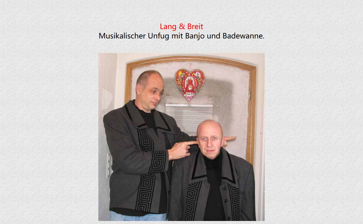 Lang & Breit - Comedy mit Banjo und Badewanne - Freiburg i. Breisgau - Bern, Schweiz
