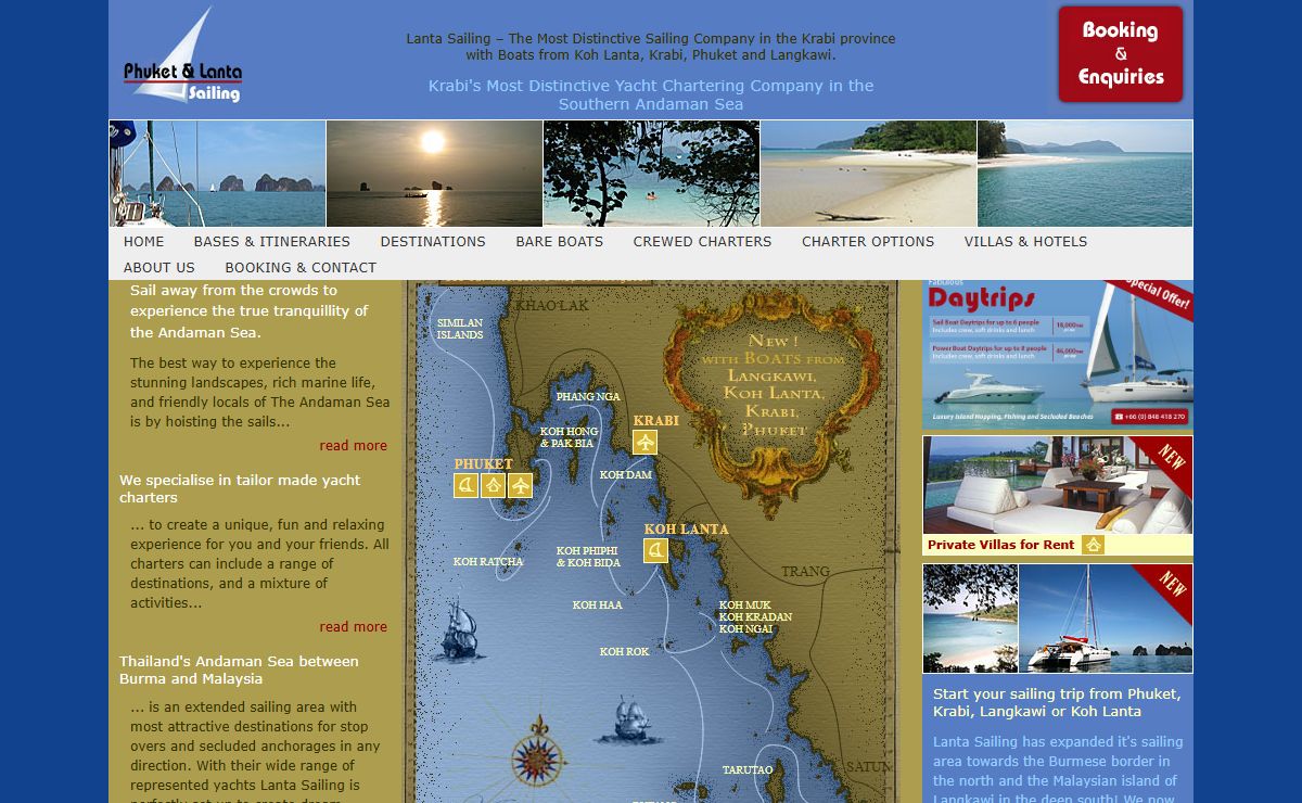 Yacht Charters in the South Andaman Sea with Boats from Phuket, Koh Lanta, Krabi and Langkawi