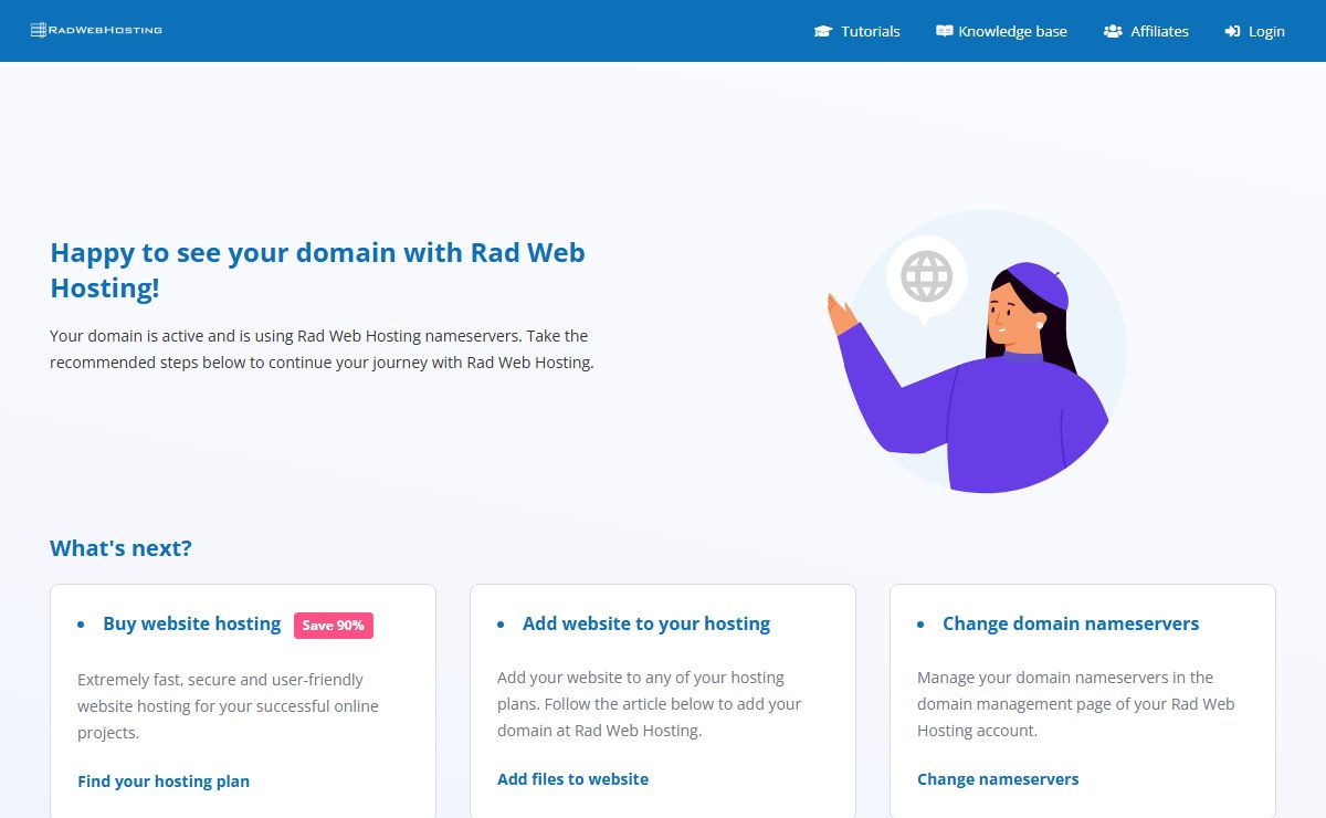 Parked Domain name on Rad Web Hosting DNS system