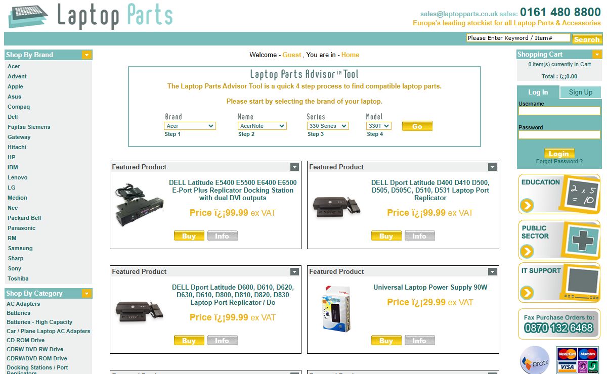 LaptopPARTS.CO.UK-Europe's Leading 1 Stop Shop for all your Laptop Parts/Spares