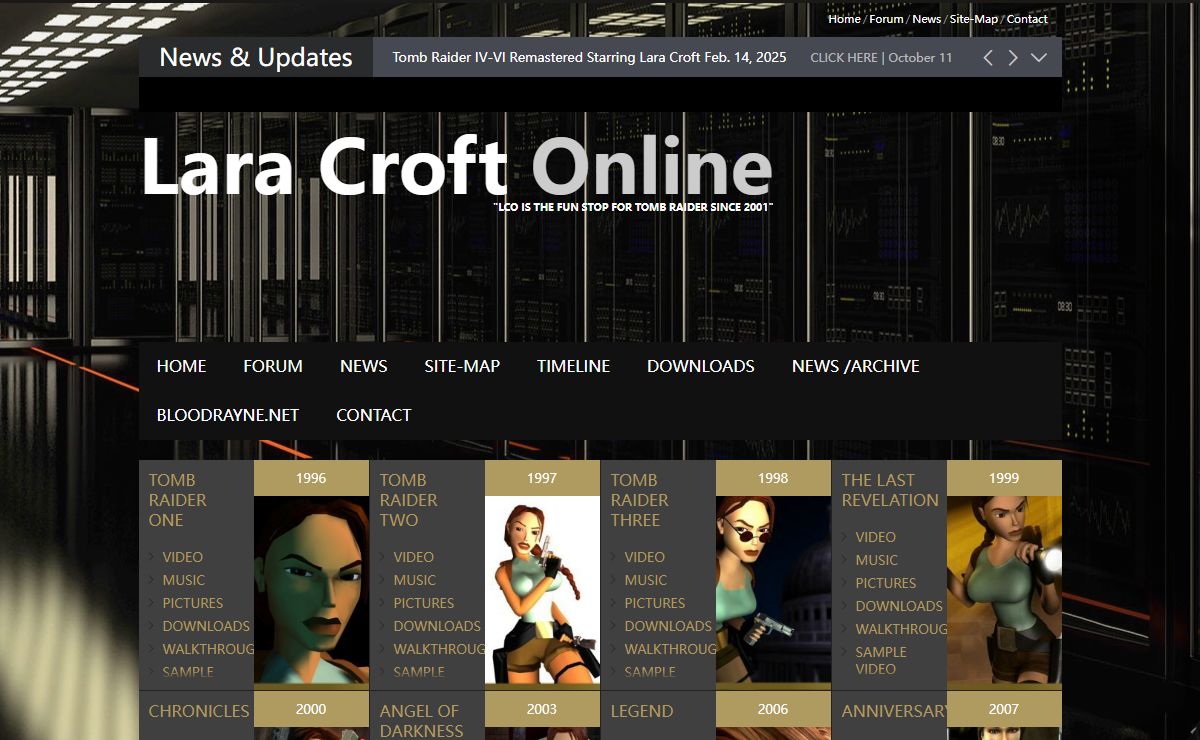 Lara Croft Online : Tomb Raider Home Page