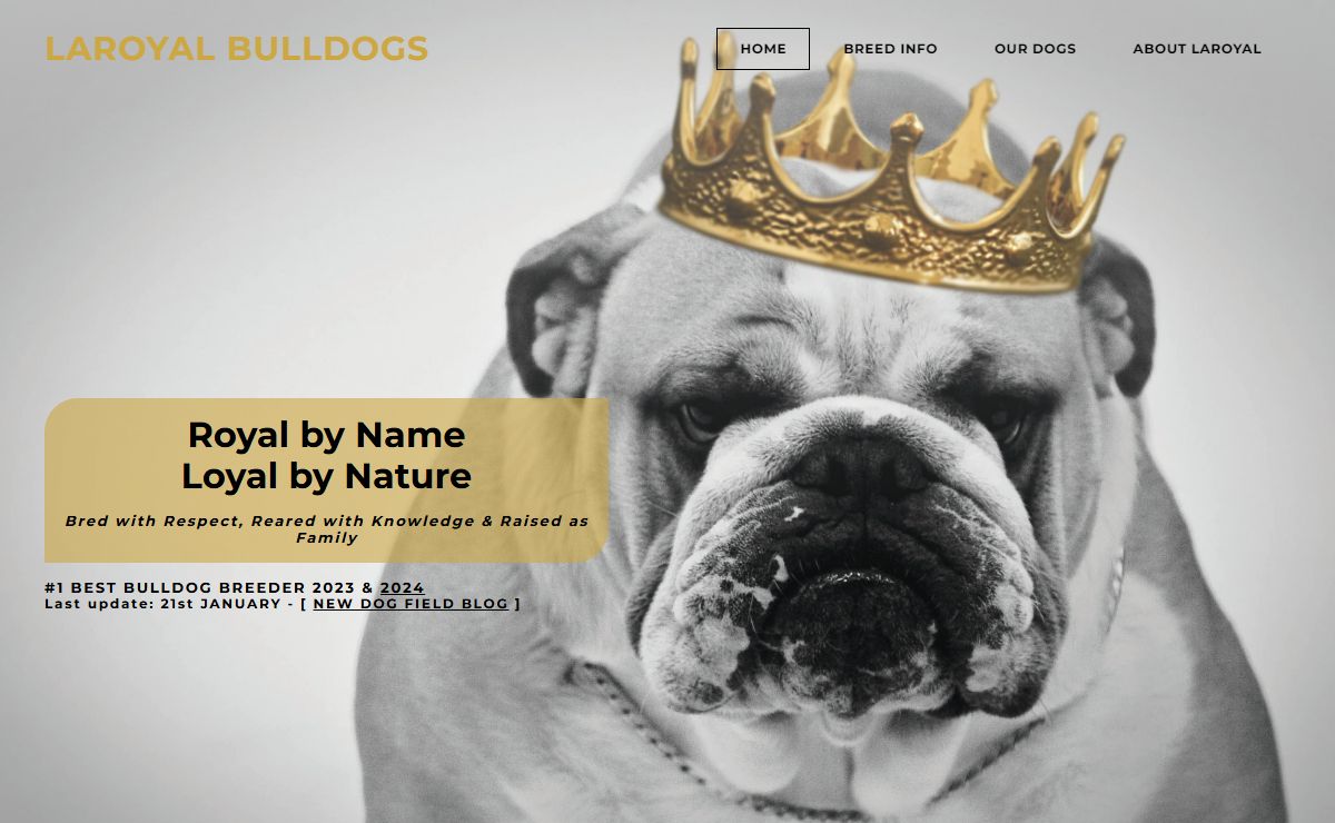 LAROYAL BULLDOGS - #1 BEST BULLDOG BREEDER : LAROYAL SHOW BULLDOGS