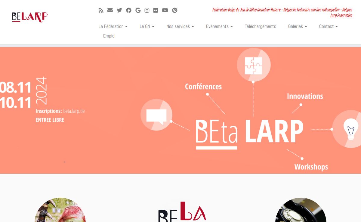 BE Larp – Fédération Belge du Jeu de Rôles Grandeur Nature – Belgische Federatie van live rollenspellen – Belgian Larp Federation