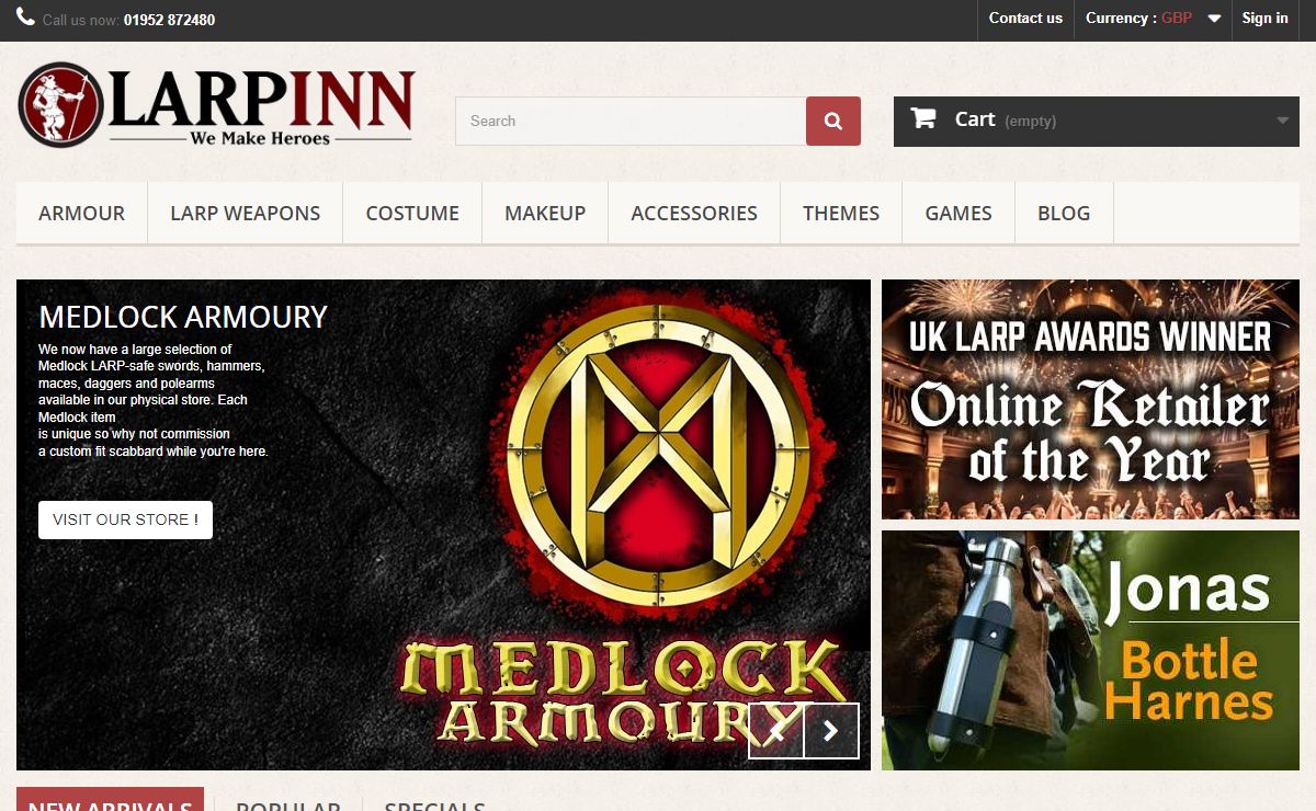 Larp Inn Make and supply Larp costume, armour, Larp Weapons for Larp and Theatre - Larp Inn