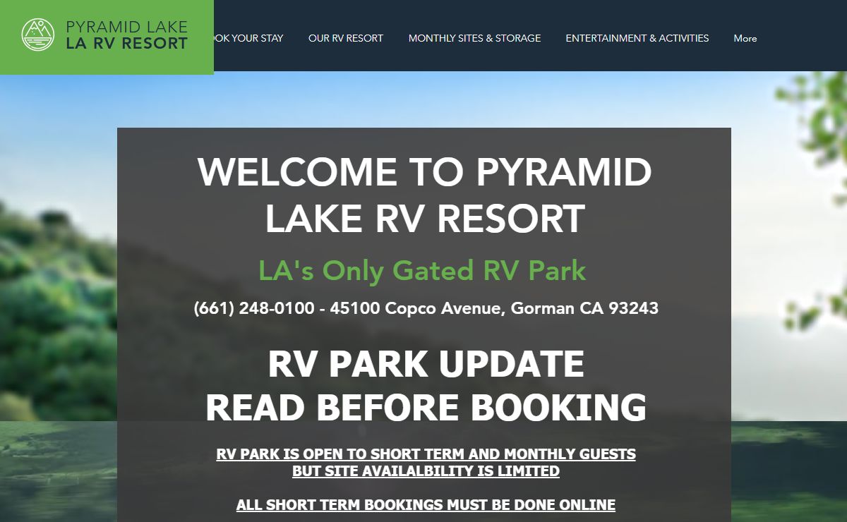 RV park | California | Pyramid Lake RV Resort