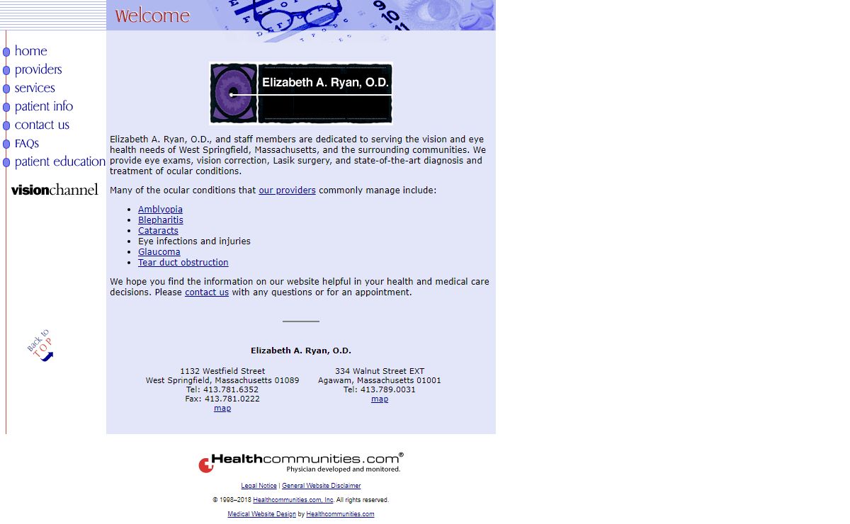 Elizabeth A. Ryan, O.D. - Optometrist, LASIK surgery, West Springfield, Mass. - Welcome