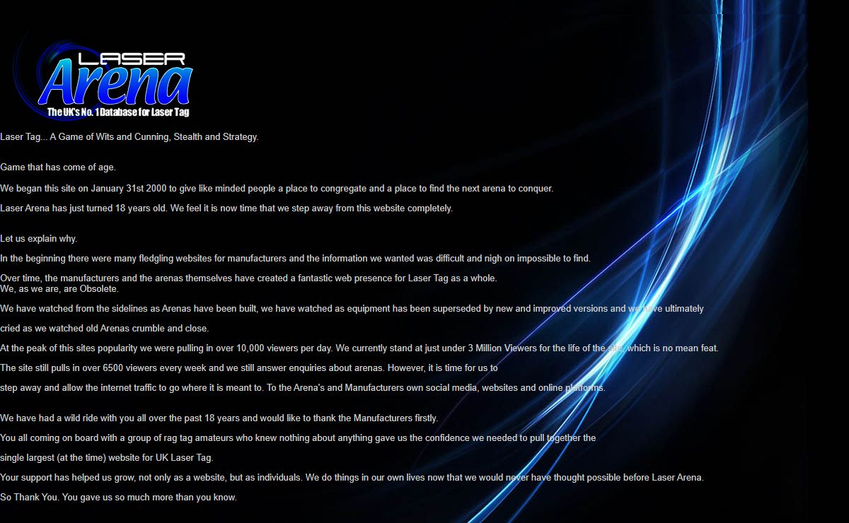 Laser Arena - The UK's no.1 database for laser tag