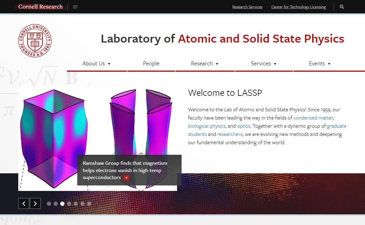 Welcome | Lab of Atomic of Solid State Physics (LASSP)