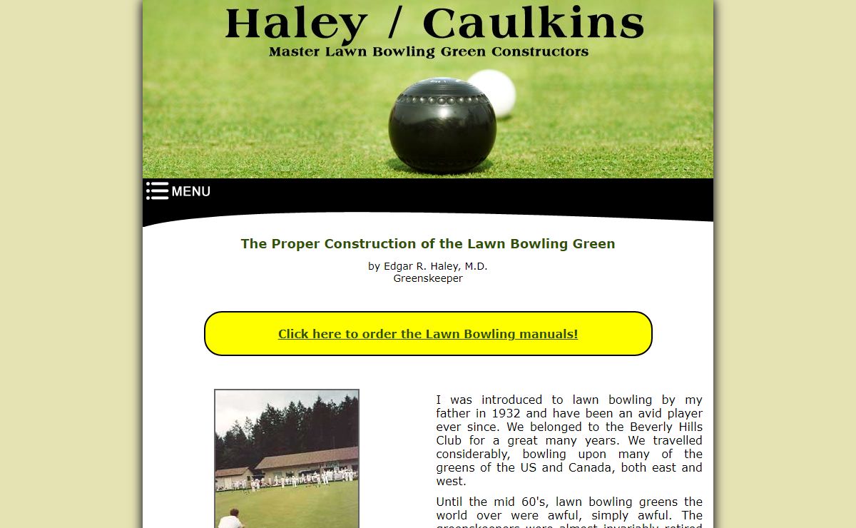 The Proper Construction of the Lawn Bowling Green Manual by Greens Builder and Greenskeeper Edgar R. Haley
