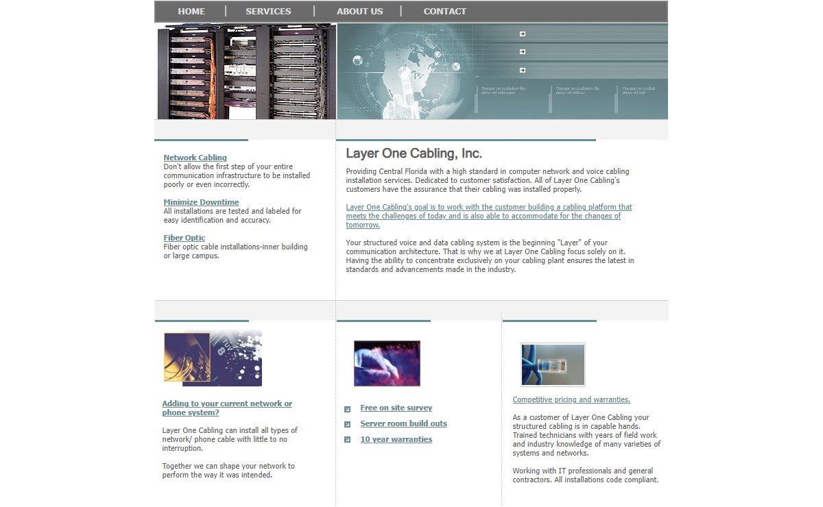 Layer One Cabling, Inc. computer network voice cabling installation