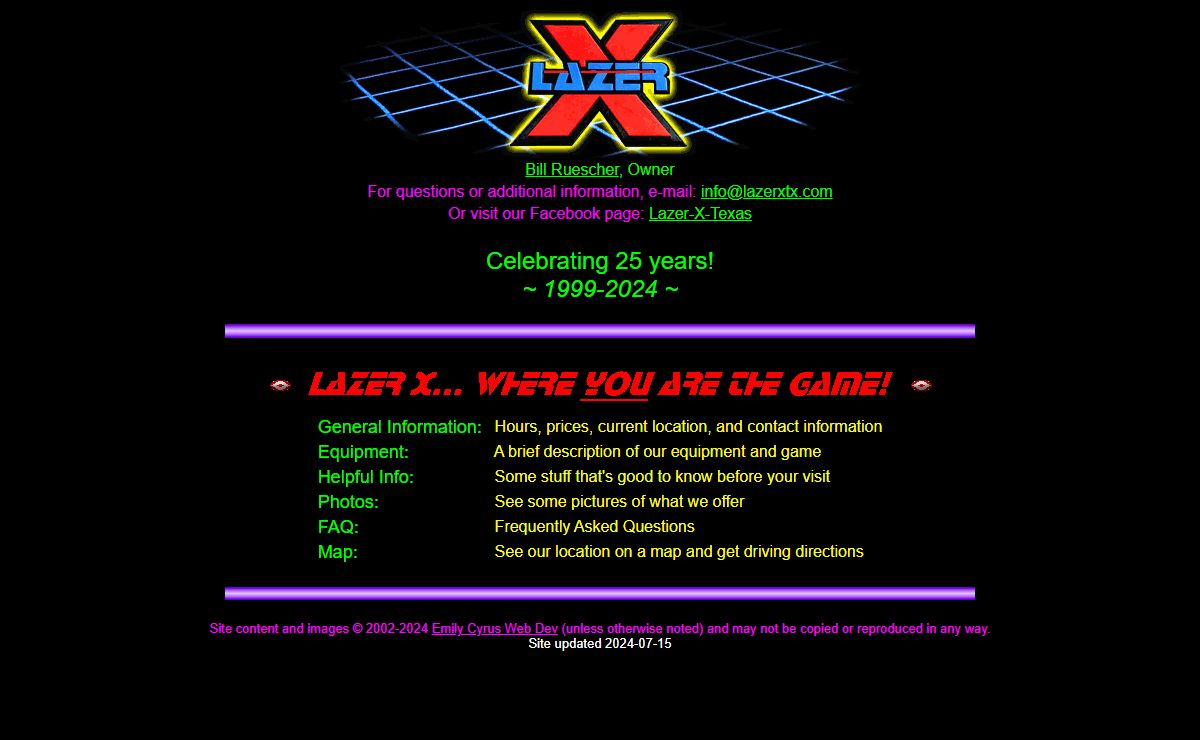Lazer X Texas Homepage