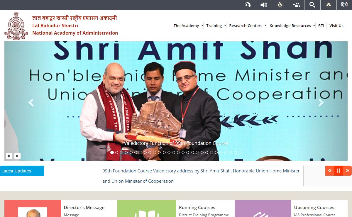 Lal Bahadur Shastri National Academy of Administration, Mussoorie-248179 (Uttarakhand),Govt of India