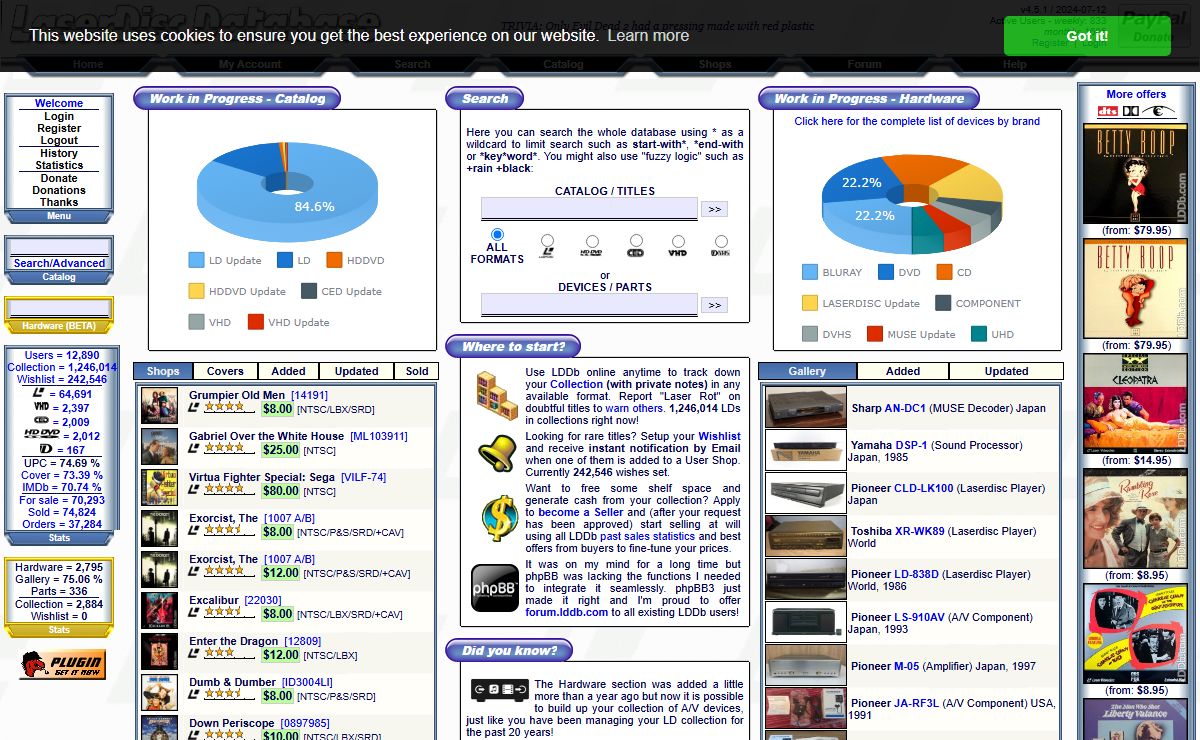 LaserDisc Database - Welcome to the LaserDisc Database