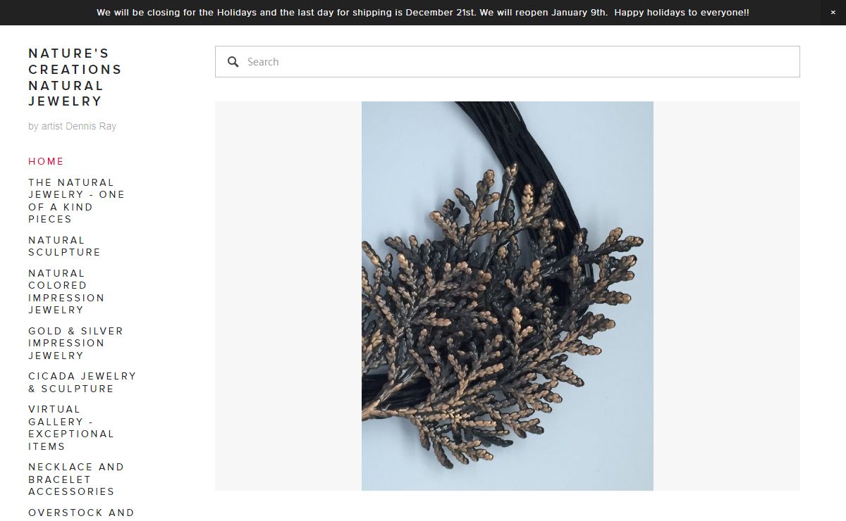 Nature's Creations — natural botanical wearable art and leaf jewelry