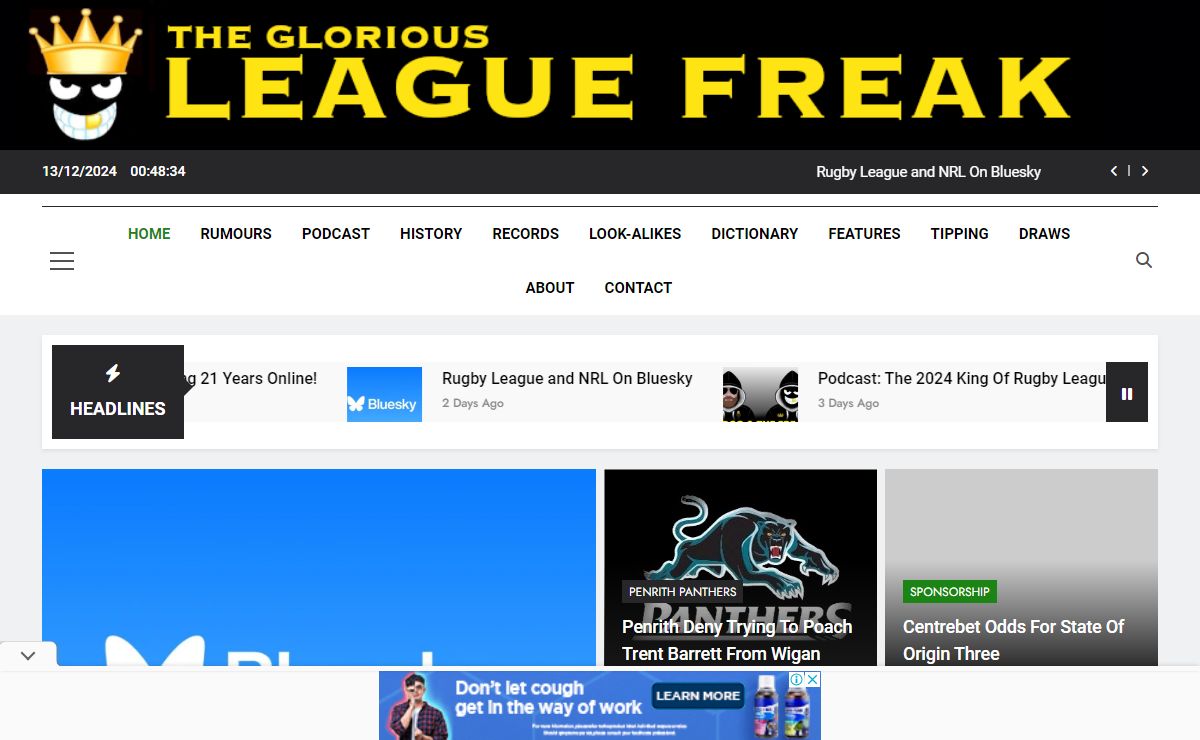 League Freak – Covering The NRL, Super League And Rugby League World Wide – LeagueFreak.com – The Glorious League Freak – Covering Rugby League World Wide – LeagueFreak.com