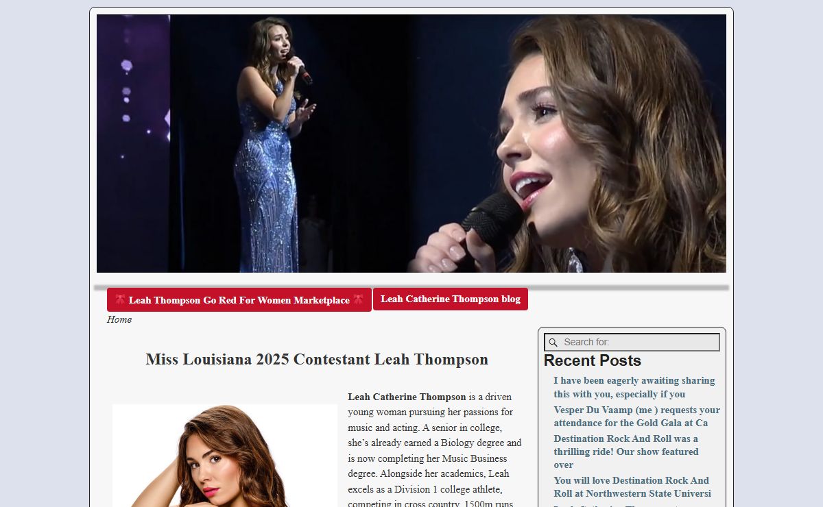 Miss Louisiana 2025 Contestant Leah Catherine Thompson
