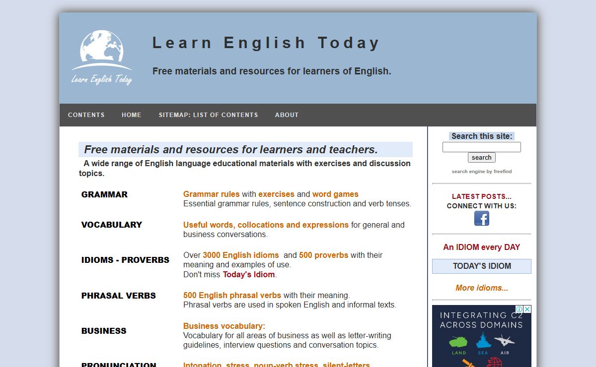 English Grammar, Vocabulary, Idioms, Proverbs, Business | Learn English Today