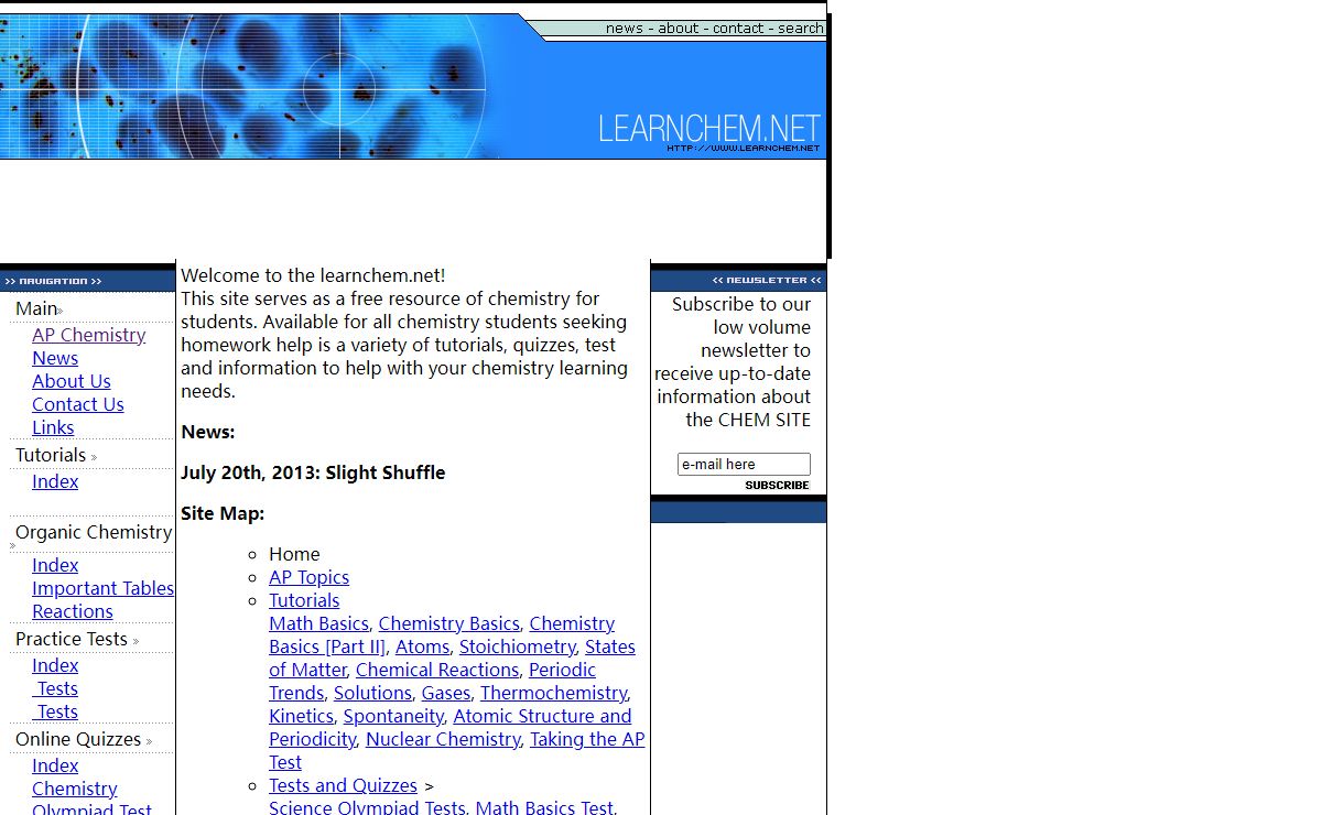Learn Chemistry - Organic, Physical & AP Help, Article, Chemistry Tutorials, Quizzes, Tests, Homework