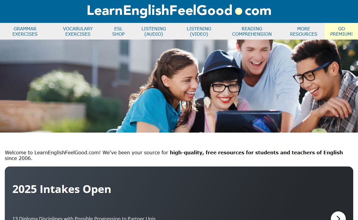 English grammar and vocabulary exercises, ESL resources