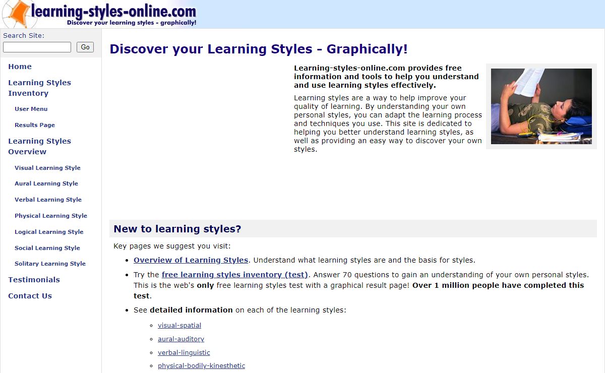 Learning Styles Online.com - including a free inventory
