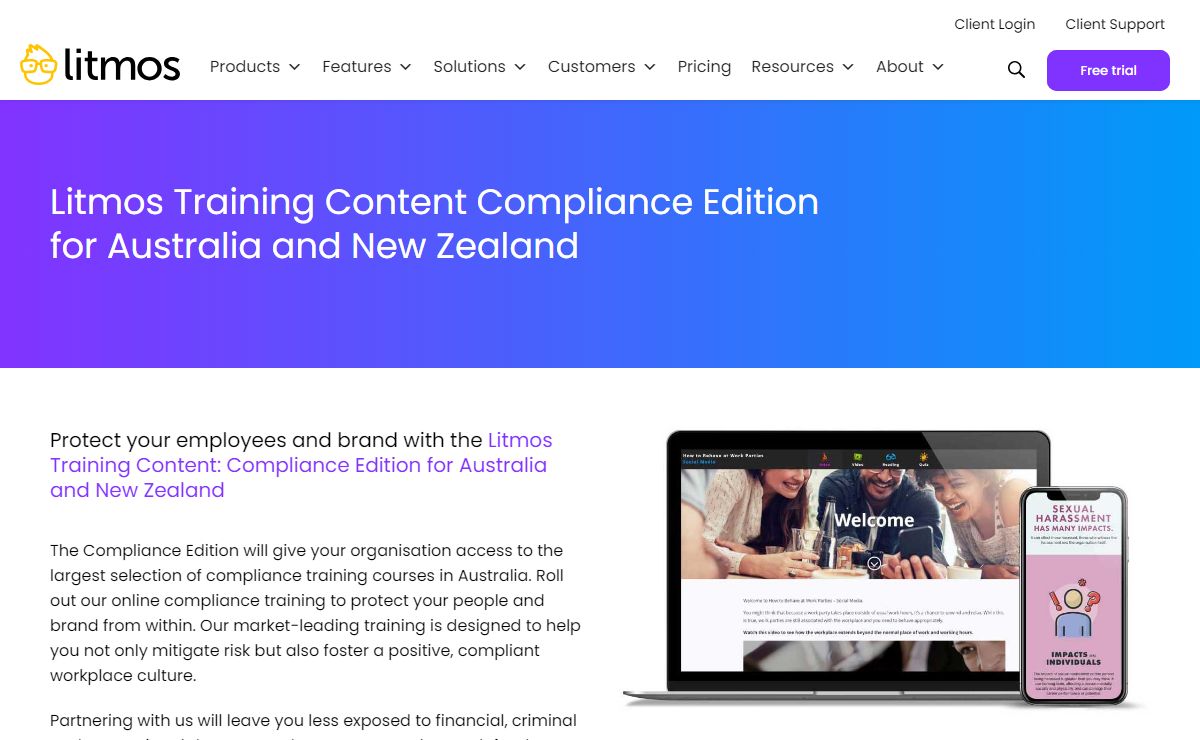 Online Training Courses Compliance Solutions for Australia ANZ by Litmos