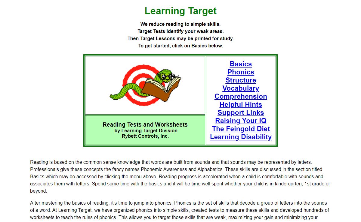 Free Reading Worksheets and Placement Tests ( Supporting Phonemic Awareness, Alphabetics, Sight Words, Phonics, Word Structure, Vocabulary, Comprehension and Learning Disabilities )